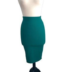 FOREVER 21 green ribbed bodycon midi skirt in size small